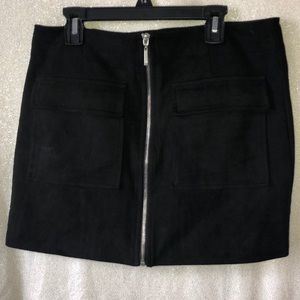 Black, suede mini skirt